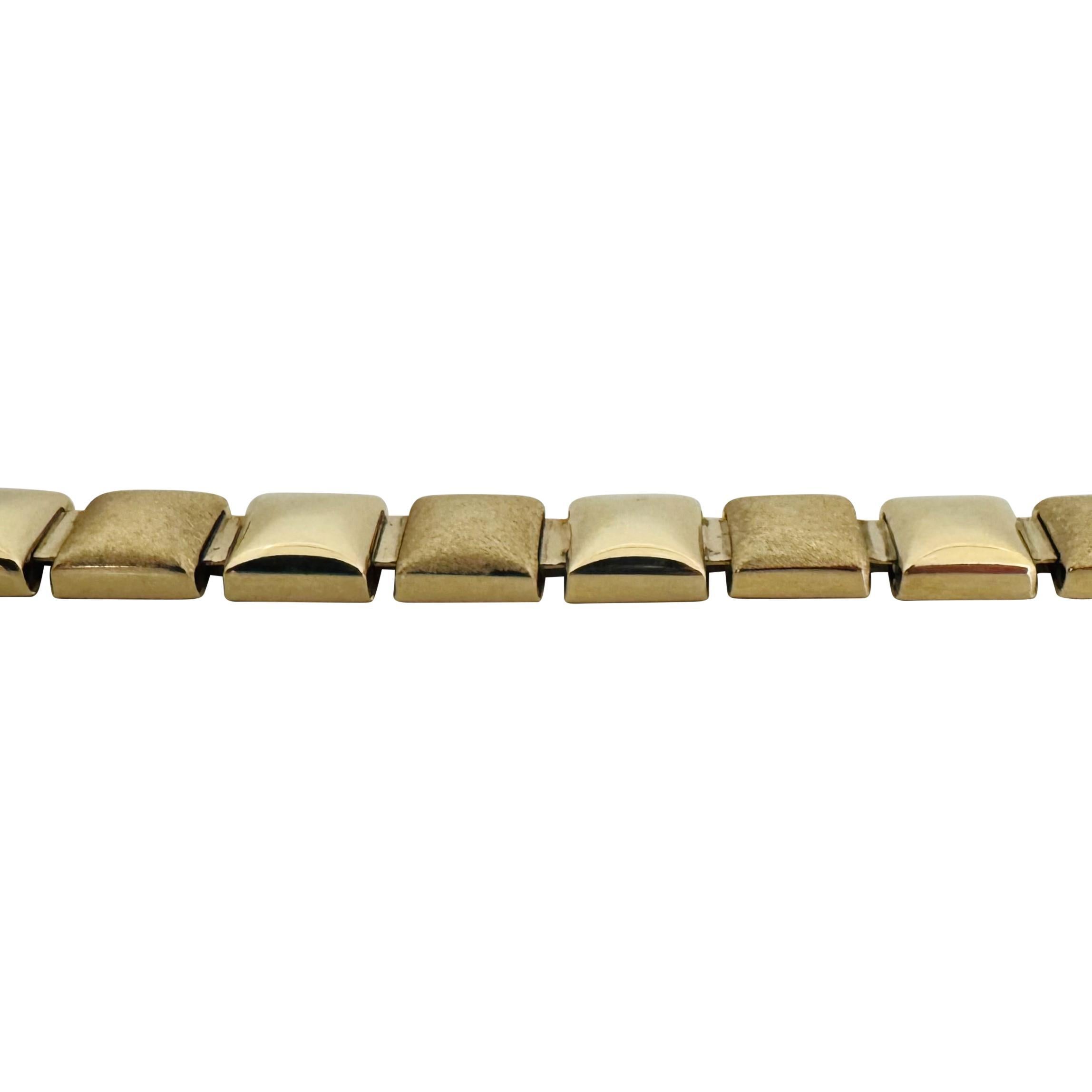 14k Oro Amarillo 49g Señoras 9mm Fancy Square Link Collar Italia 17 