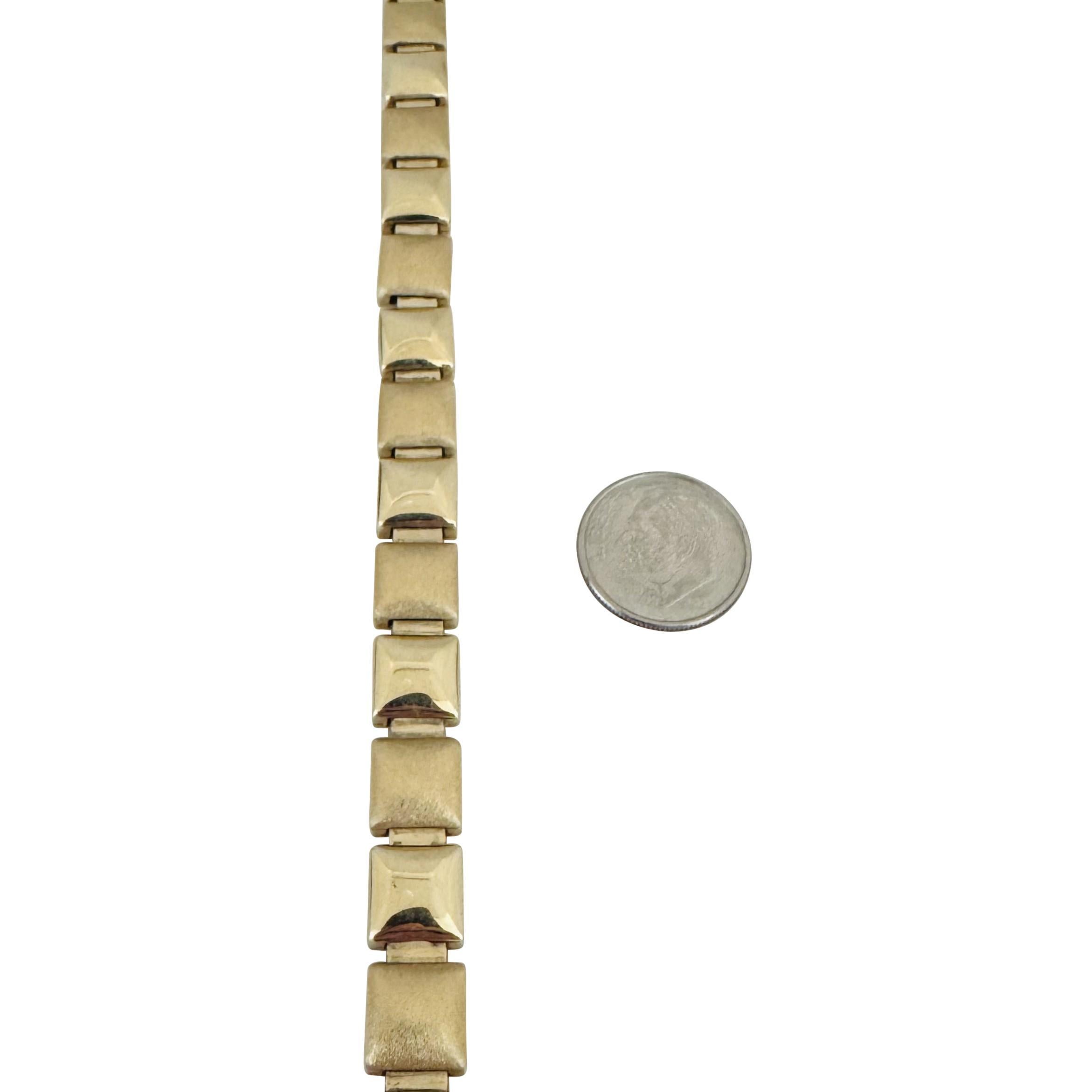 14k Oro Amarillo 49g Señoras 9mm Fancy Square Link Collar Italia 17 