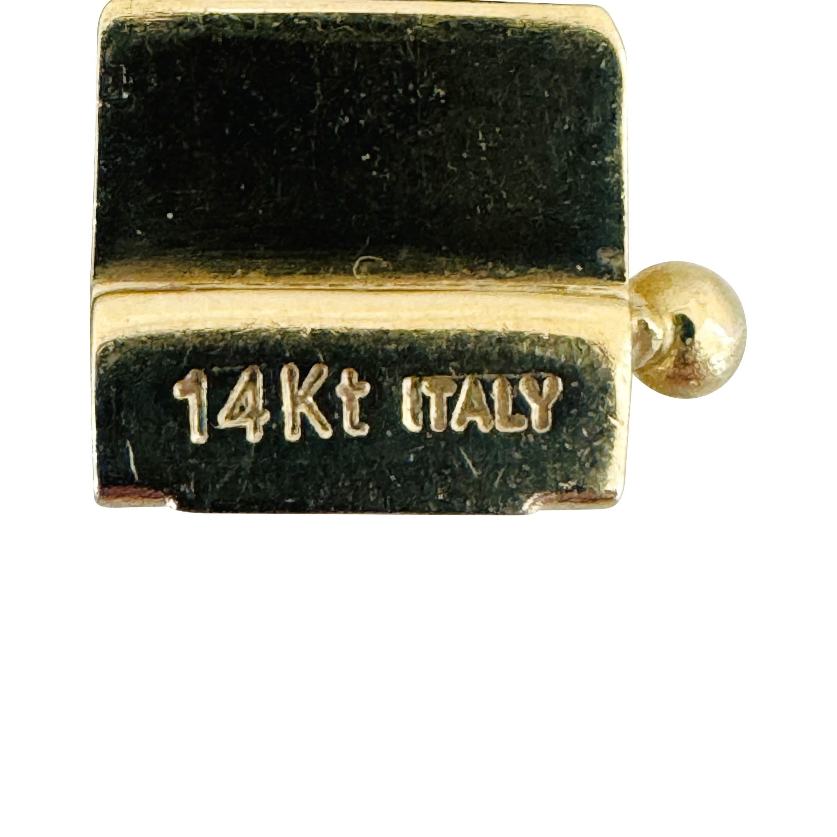14k Oro Amarillo 49g Señoras 9mm Fancy Square Link Collar Italia 17 