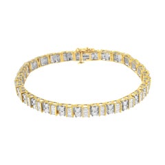 Bracelet tennis en or jaune 14 carats avec diamants de 4,00 carats