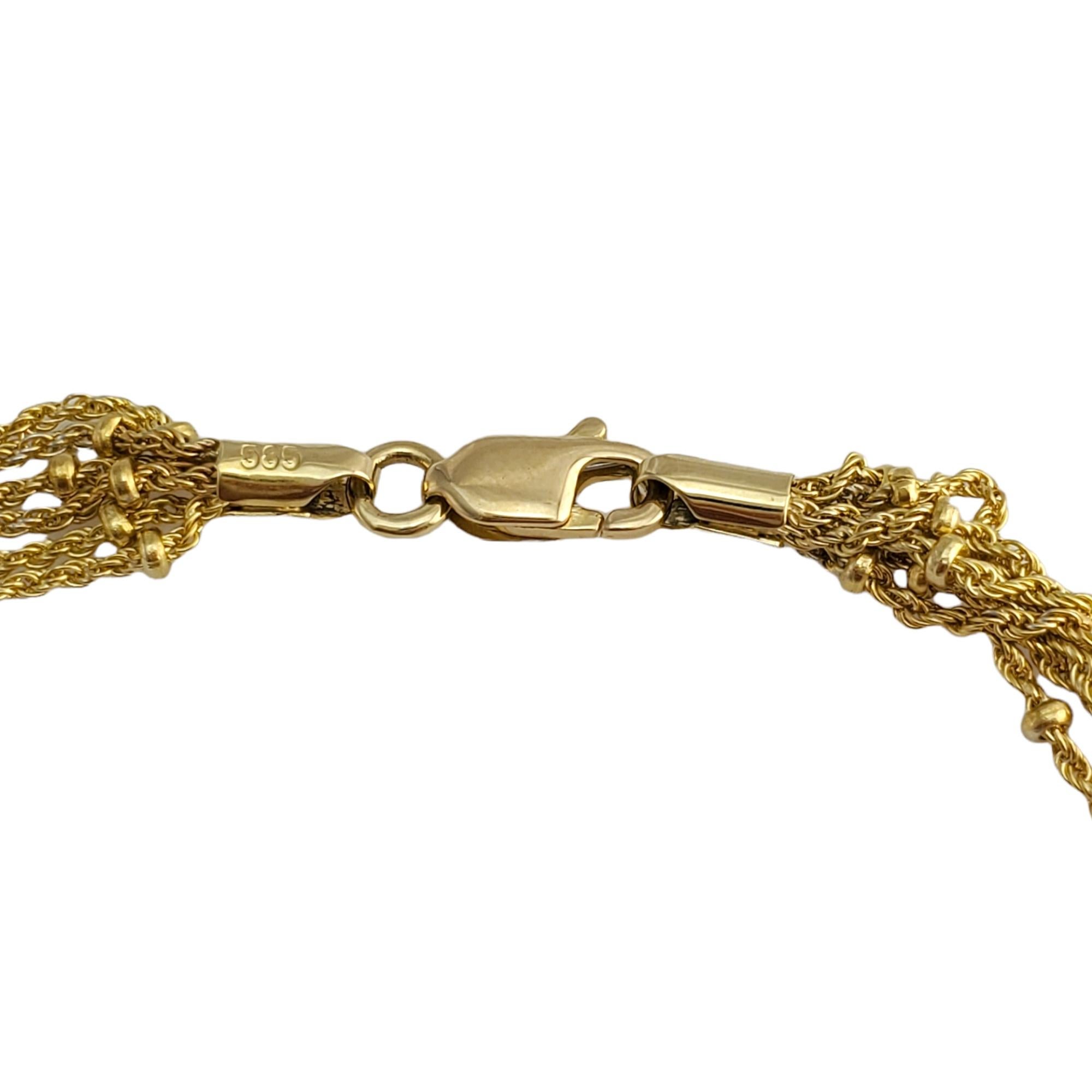 Chaîne collier à 5 chaînes en or jaune 14 carats 1