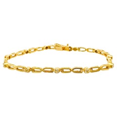 14k Gelbgold  .5 Karat Diamant-Station-Armband 7,25 Zoll