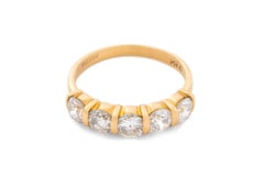 14K Yellow Gold 5-Stone Diamond Channel Ring