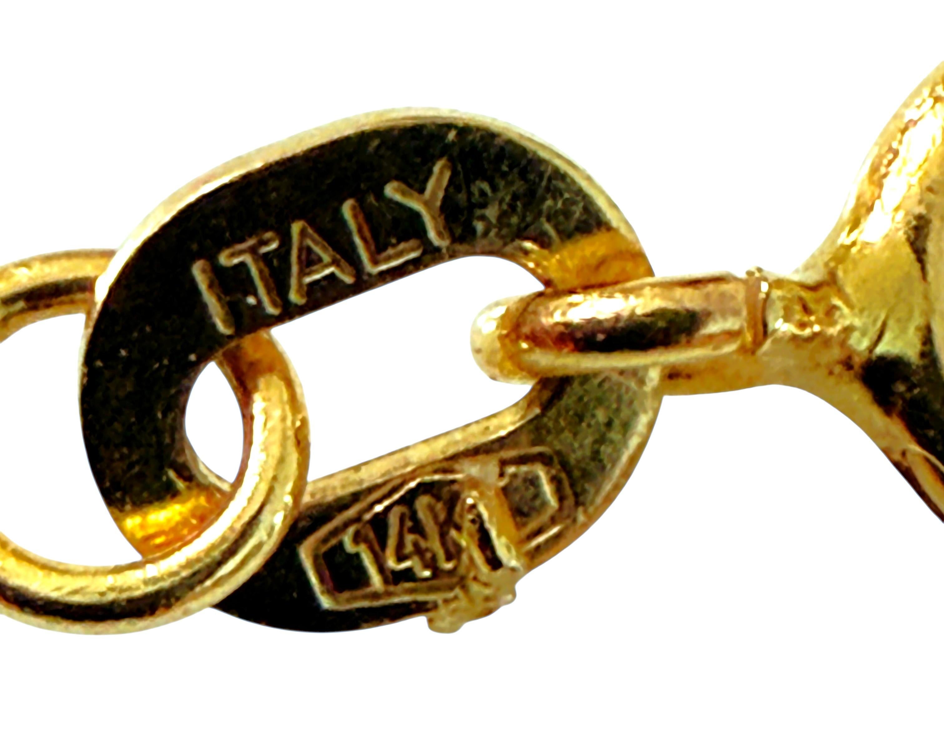 14k Yellow Gold .50 Carat Diamond Pendant On 14K Yellow Gold Italian Chain For Sale 2