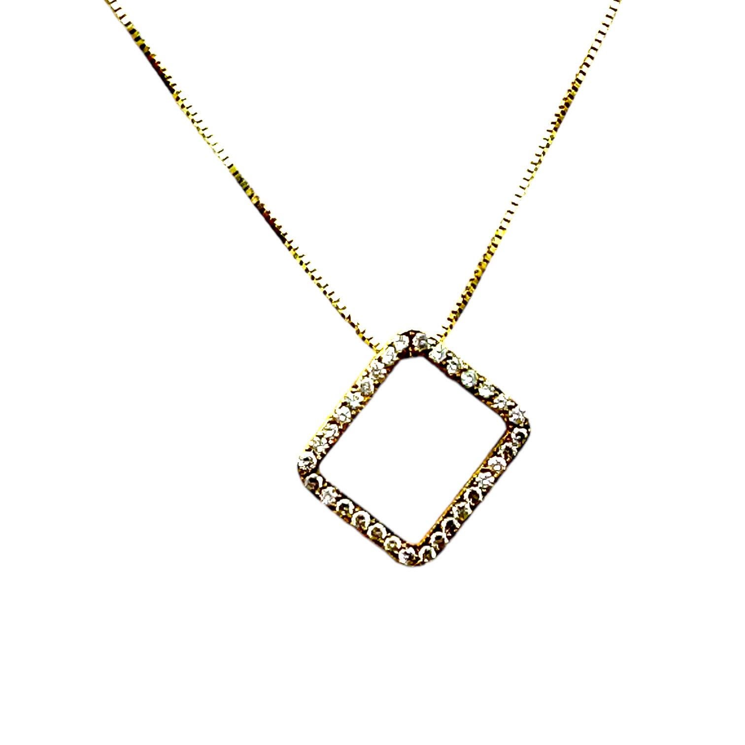 Women's or Men's 14K Yellow Gold .50 Carat Halo Modern Pendant & Chain VS Quality For Sale