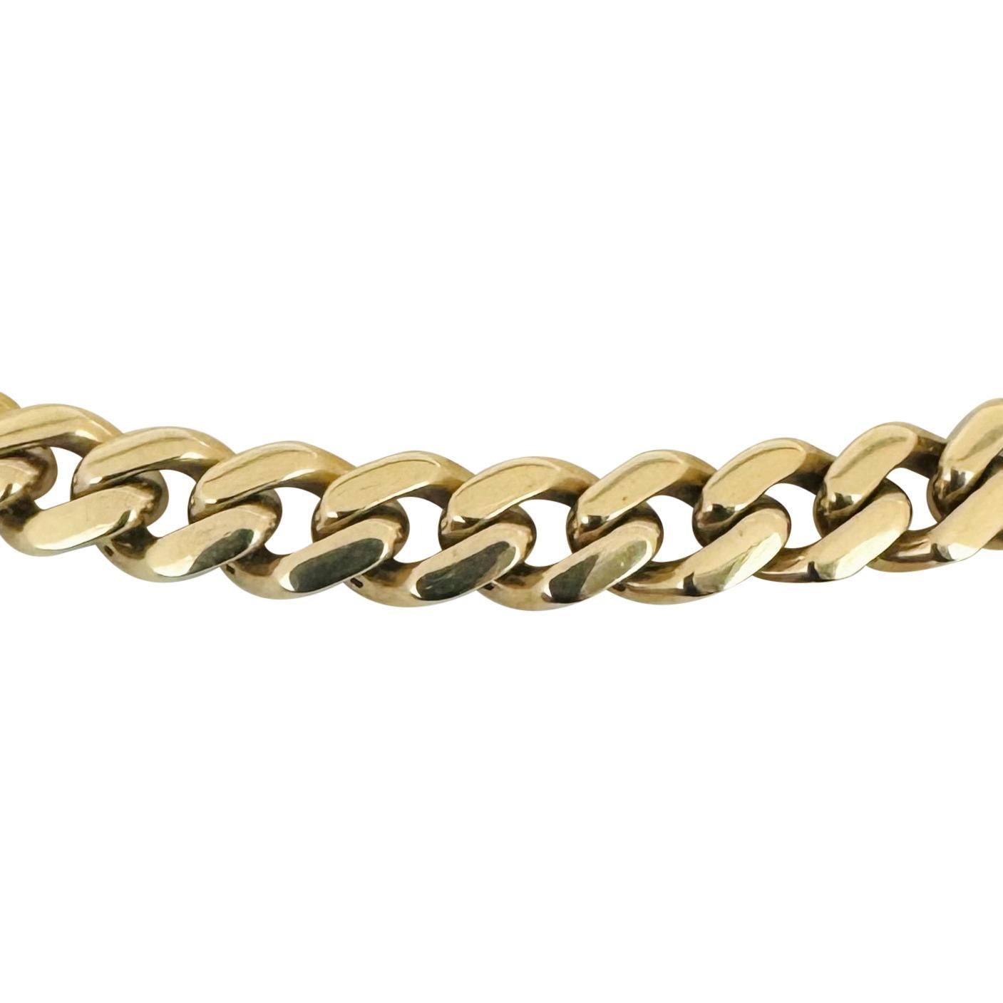 14k Gelbgold 50.7g dicke halb massive 9mm kubanische Gliederkette Halskette 22