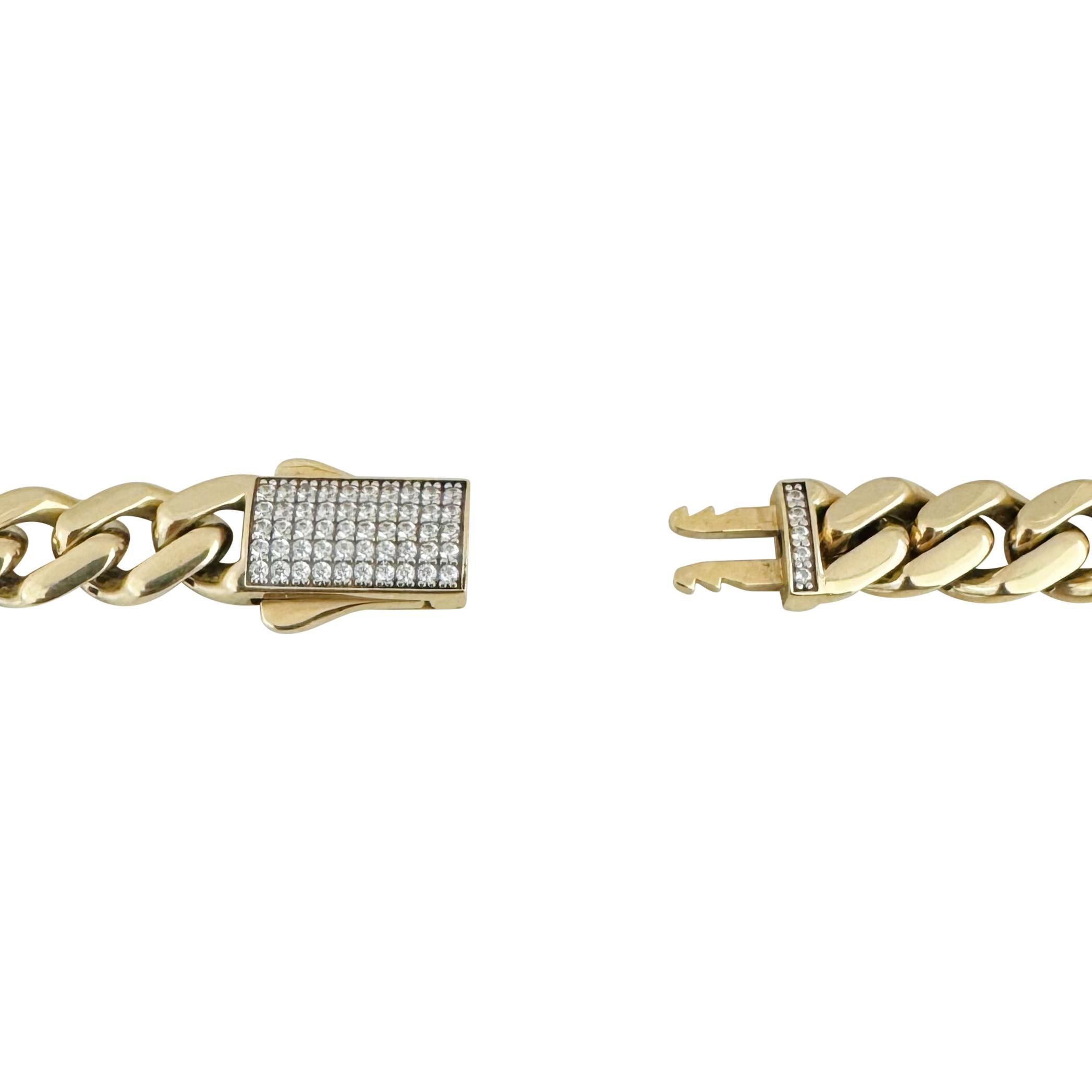 14k Gelbgold 50.7g dicke halb massive 9mm kubanische Gliederkette Halskette 22