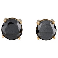 14K Gelbgold 5,12 Karat schwarze Diamant-Ohrstecker