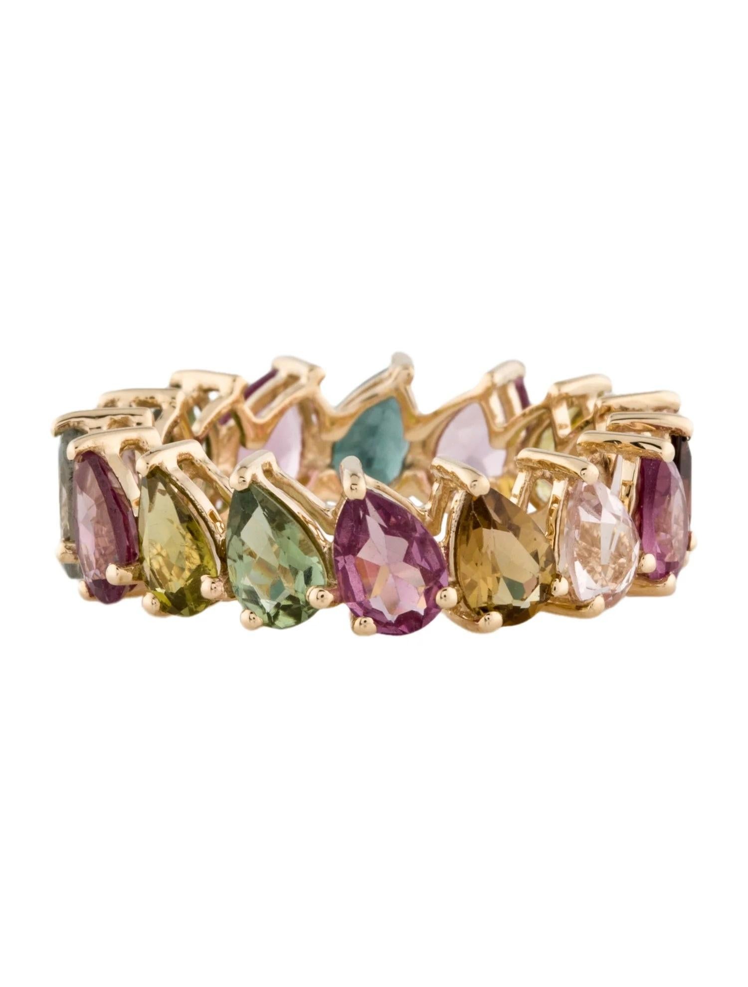 Anillo de oro amarillo de 14 quilates con turmalina talla pera de 5,15 quilates, talla 7, modificado pera Artista en venta
