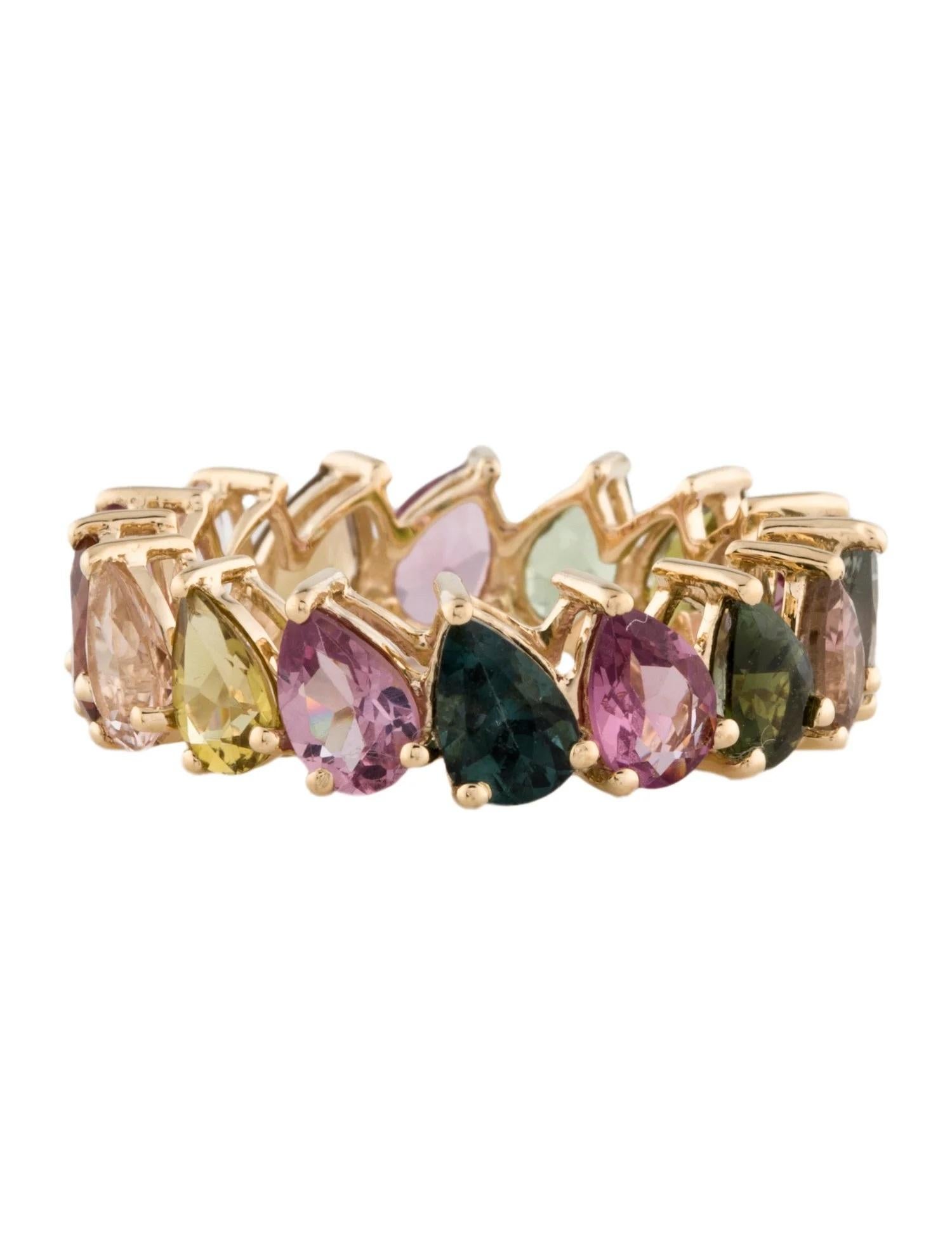 Anillo de oro amarillo de 14 quilates con turmalina talla pera de 5,15 quilates, talla 7, modificado pera Corte pera en venta