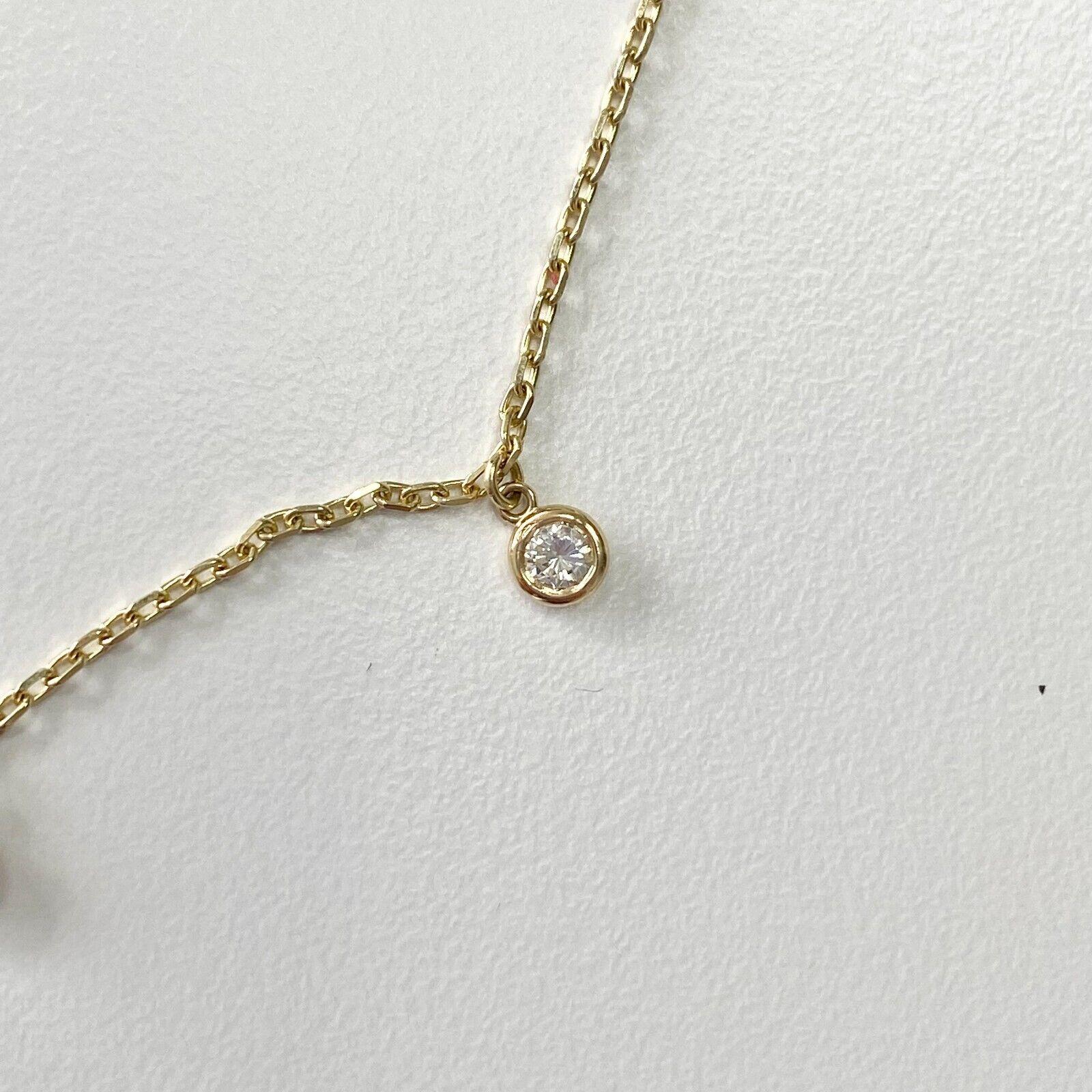 Taille ronde Collier à chaton en or jaune 14 carats avec diamants 0,51 carat en vente