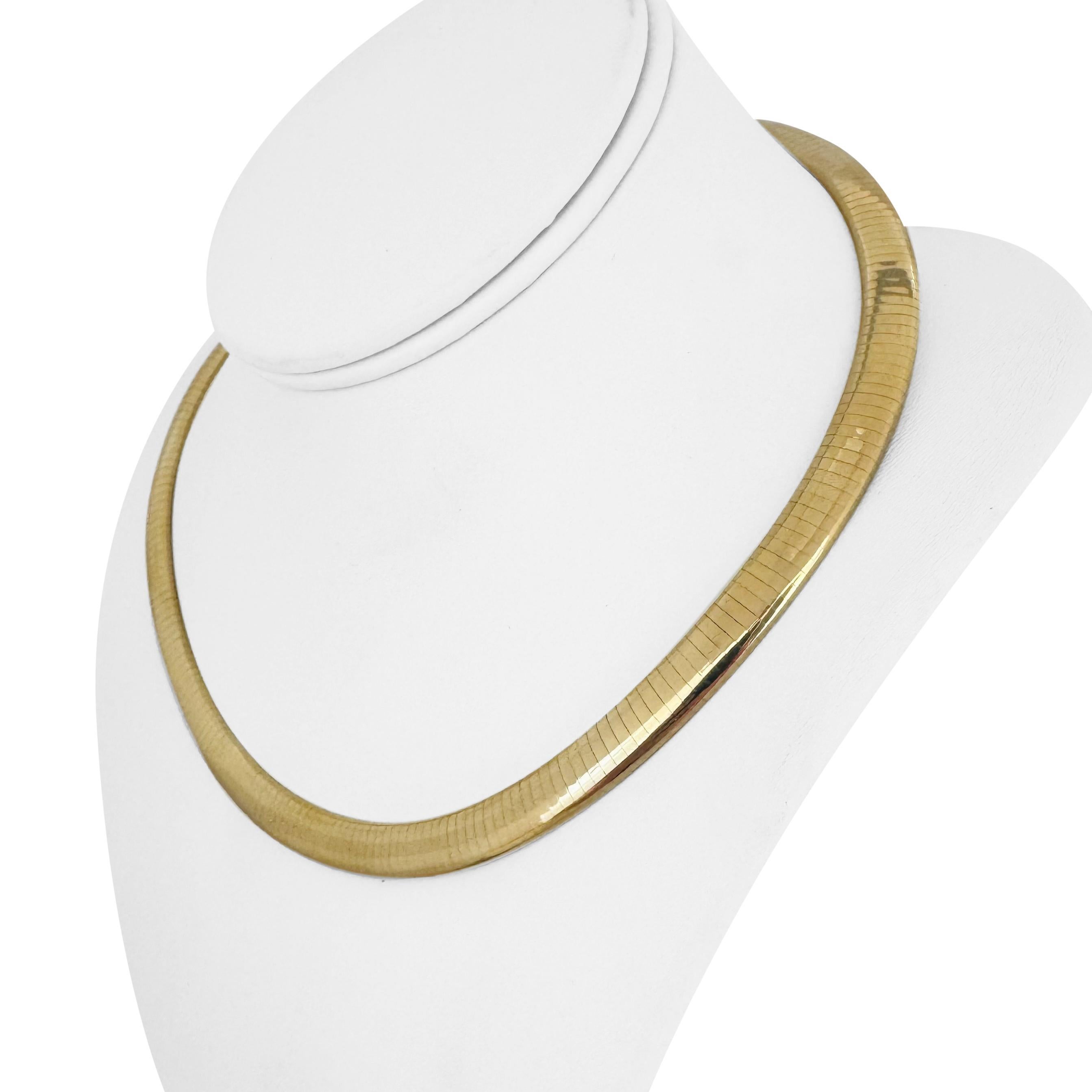 Collar de Eslabones Omega de Oro Amarillo de 14k 51g Sólido Pesado de 8mm Italia de 16 en Bueno Estado en Guilford, CT