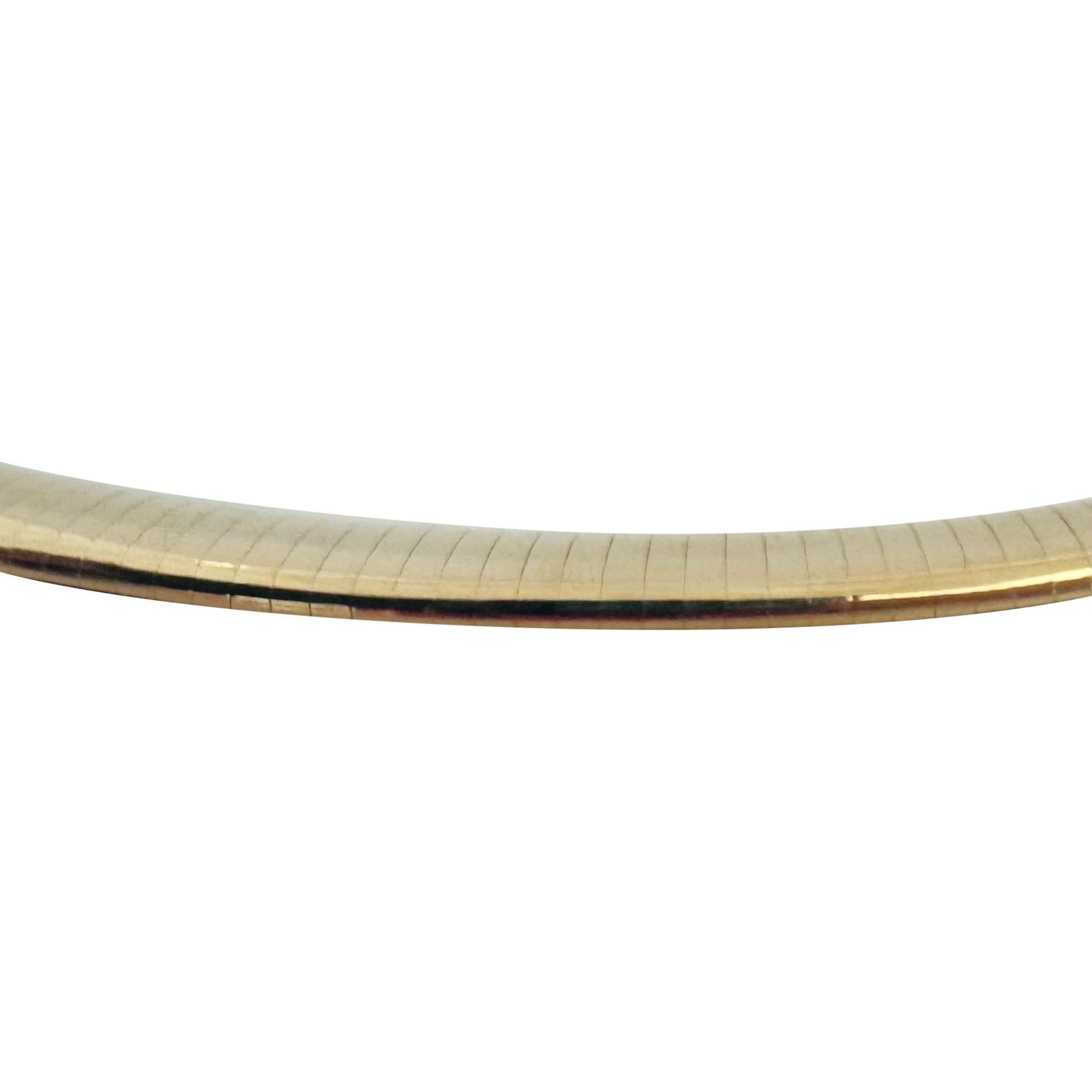 De las mujeres Collar de Eslabones Omega de Oro Amarillo de 14k 51g Sólido Pesado de 8mm Italia de 16
