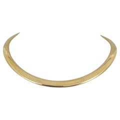Collar de Eslabones Omega de Oro Amarillo de 14k 51g Sólido Pesado de 8mm Italia de 16