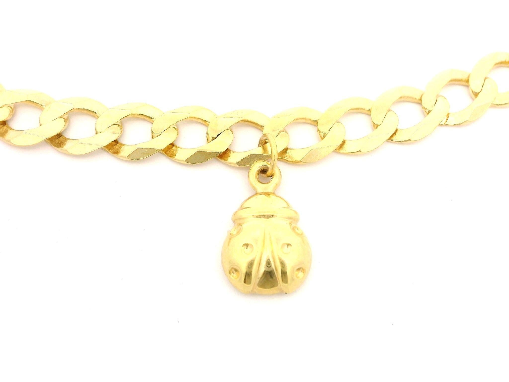 De las mujeres Tobillera de oro amarillo de 14k 5.21mm Cadena de ribete con colgantes Colgantes de animales Tobillera en venta