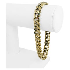 14k Yellow Gold 52.7g Solid Heavy 10mm Men's Cuban Link Bracelet Turquie 9"