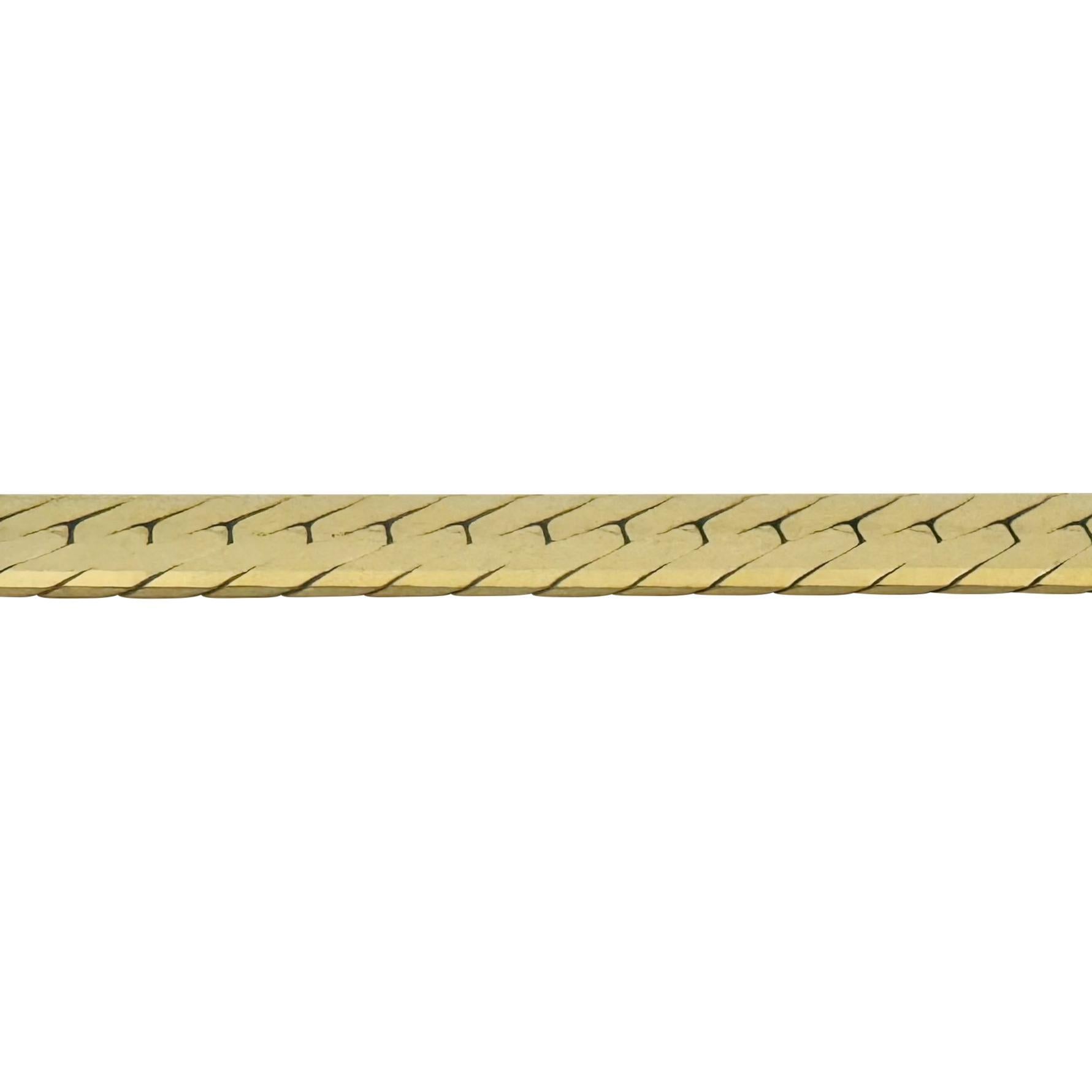 Women's 14k Yellow Gold 53.5g Thick Heavy 7.5mm Herringbone Link Necklace Italy 22