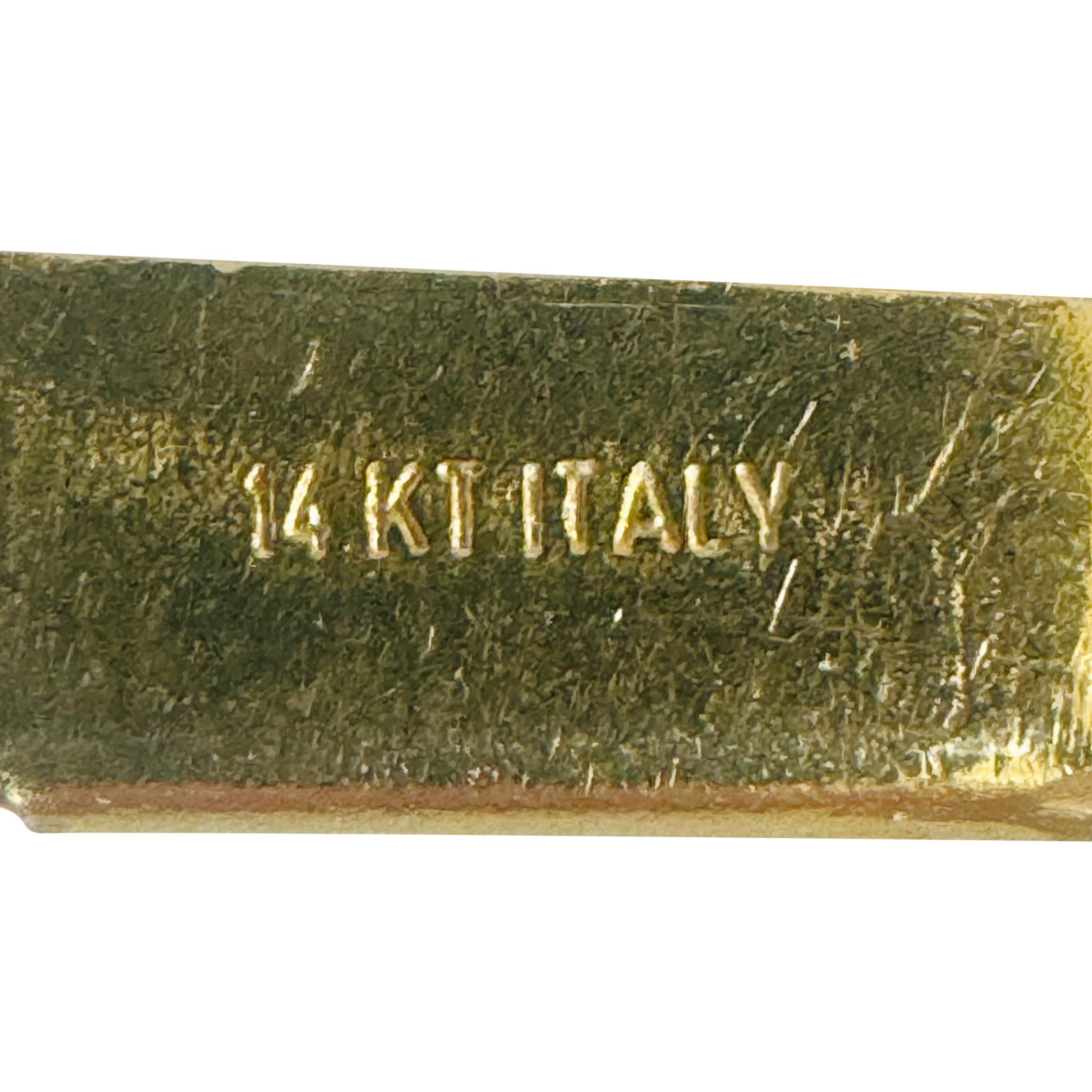 14k Yellow Gold 53.5g Thick Heavy 7.5mm Herringbone Link Necklace Italy 22