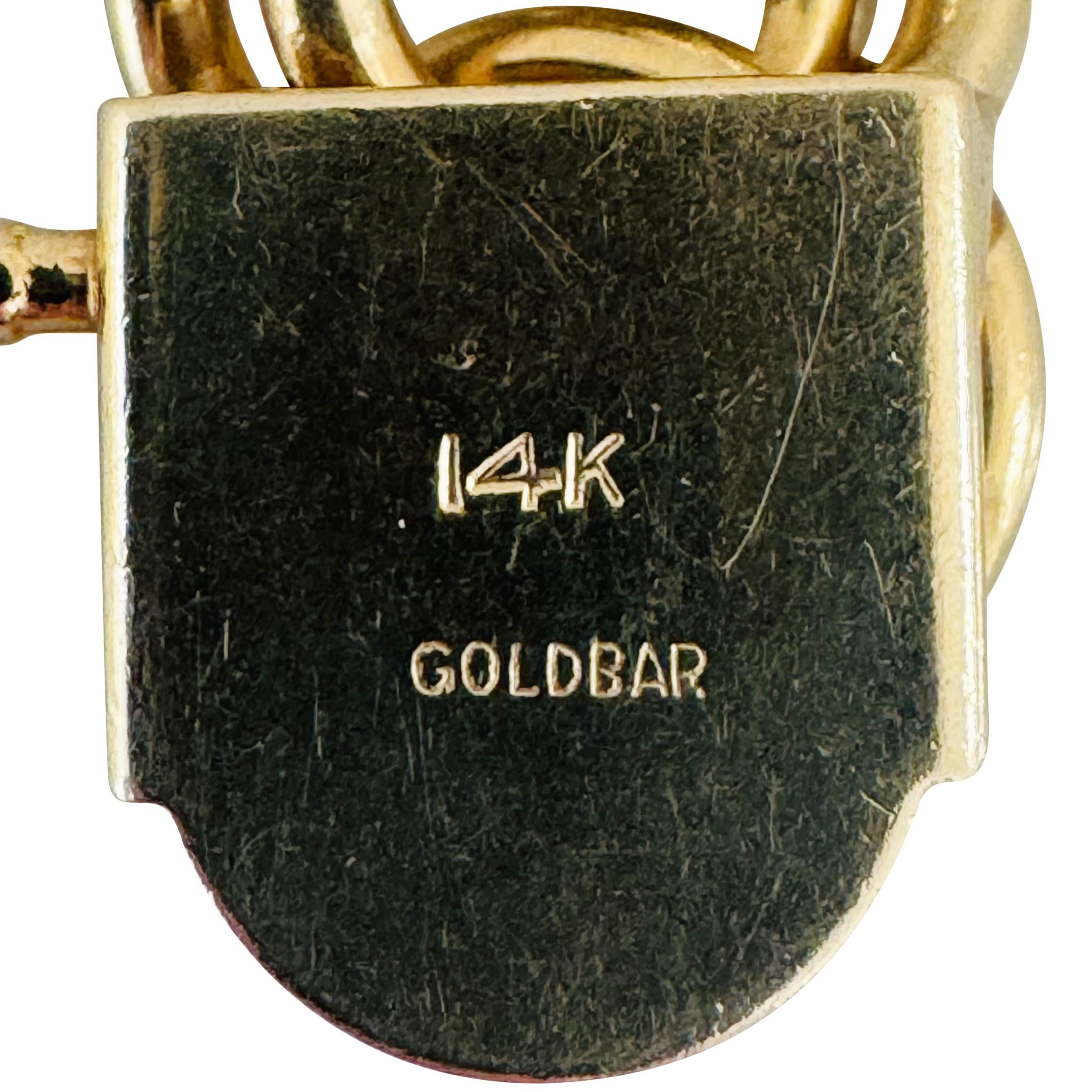 14k Yellow Gold 53g Solid Heavy 13mm Double Curb Link Charm Bracelet 7.5