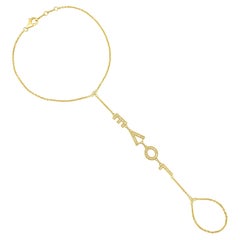 Chaîne à main en or 14K 54 diamants pour le symbole de la foi