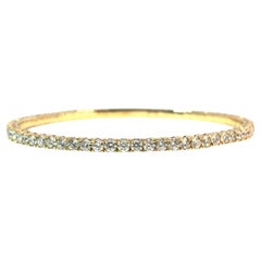 14k Yellow Gold 5.40ctw Round Brilliant Natural Diamonds Tennis Bracelet