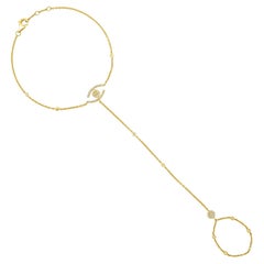 Evil Eye Diamonds 14K Yellow Gold 55 Diamond Hand Chain