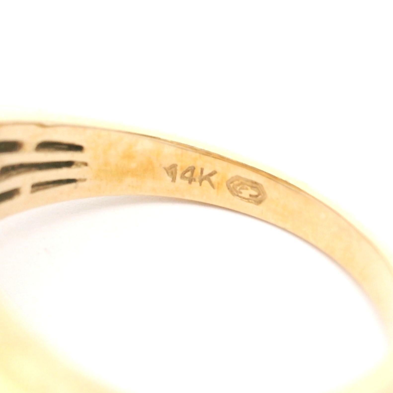 14k Yellow Gold 5.5g Multi Gemstone and Diamond Band Ring Size 6.5 2