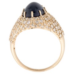 14K Gelbgold 5,67 Karat Saphir & Diamant Cocktail-Ring, Größe 7