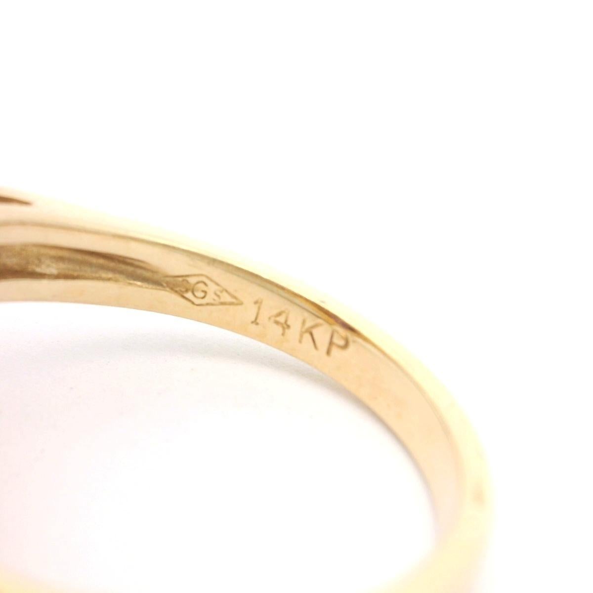 14k Gelbgold 5,6g Amethyst und Diamant-Ring Größe 6,5 Damen