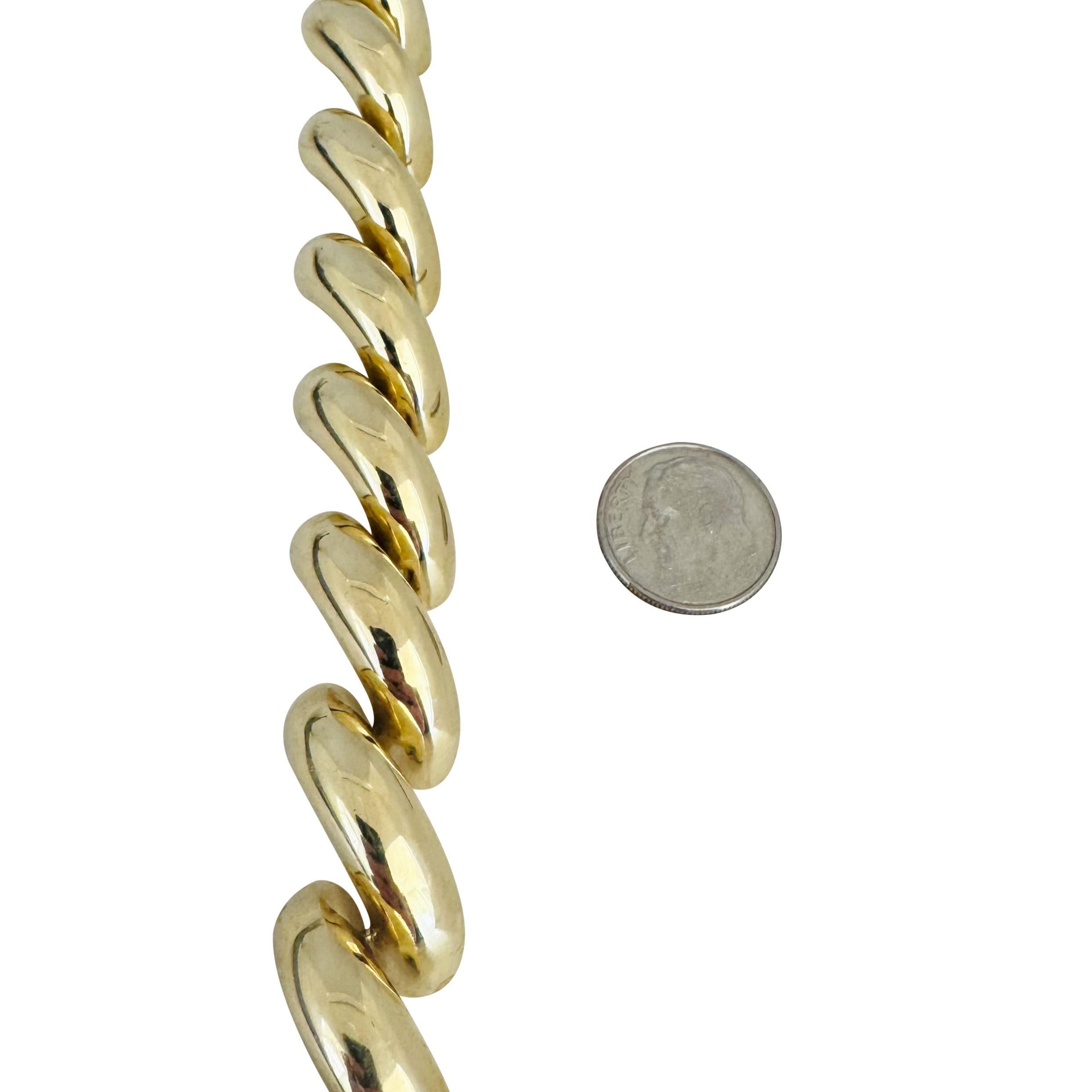 Women's 14k Yellow Gold 56g Heavy Thick 16mm San Marco Link Bracelet Italy 7.25