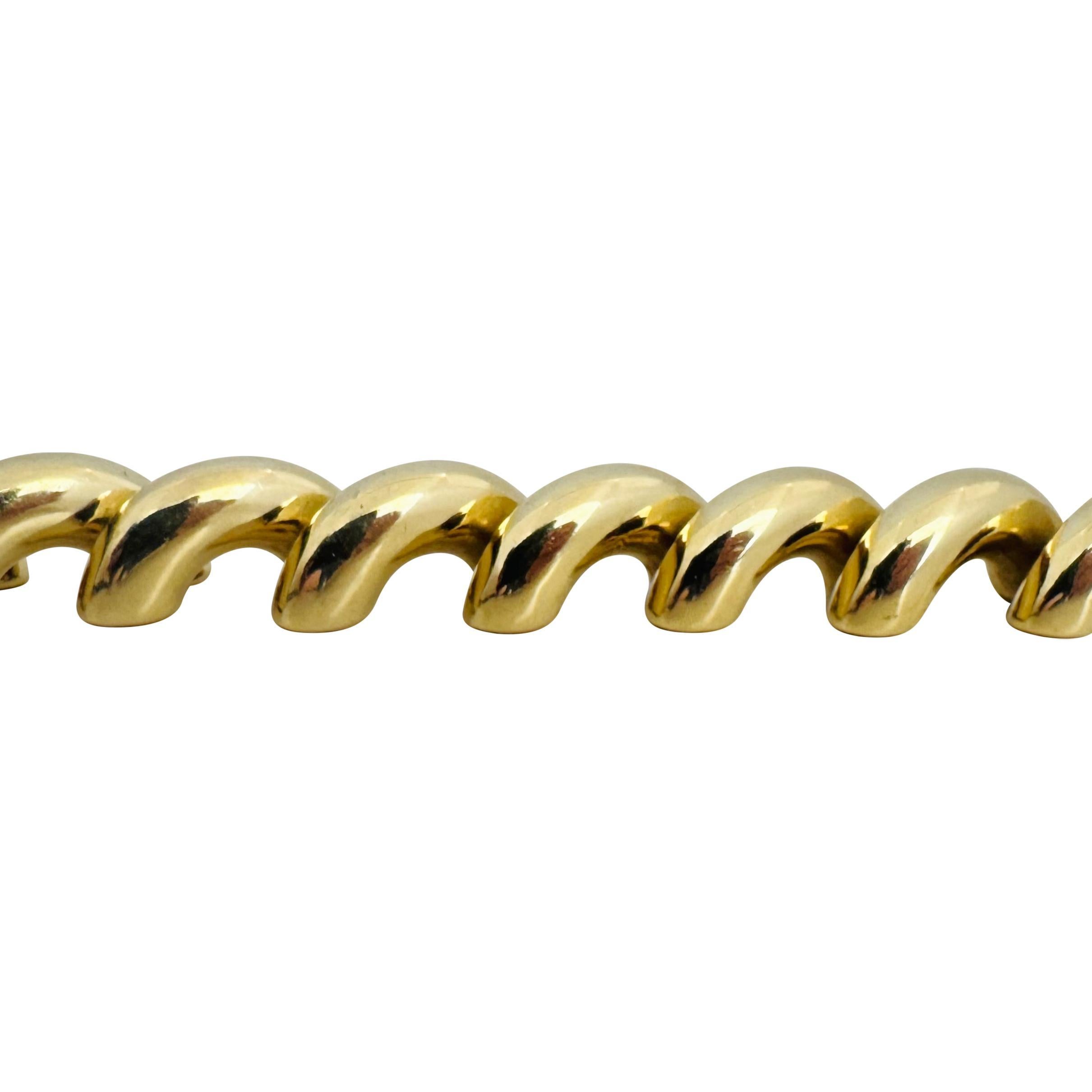 14k Yellow Gold 56g Heavy Thick 16mm San Marco Link Bracelet Italy 7.25