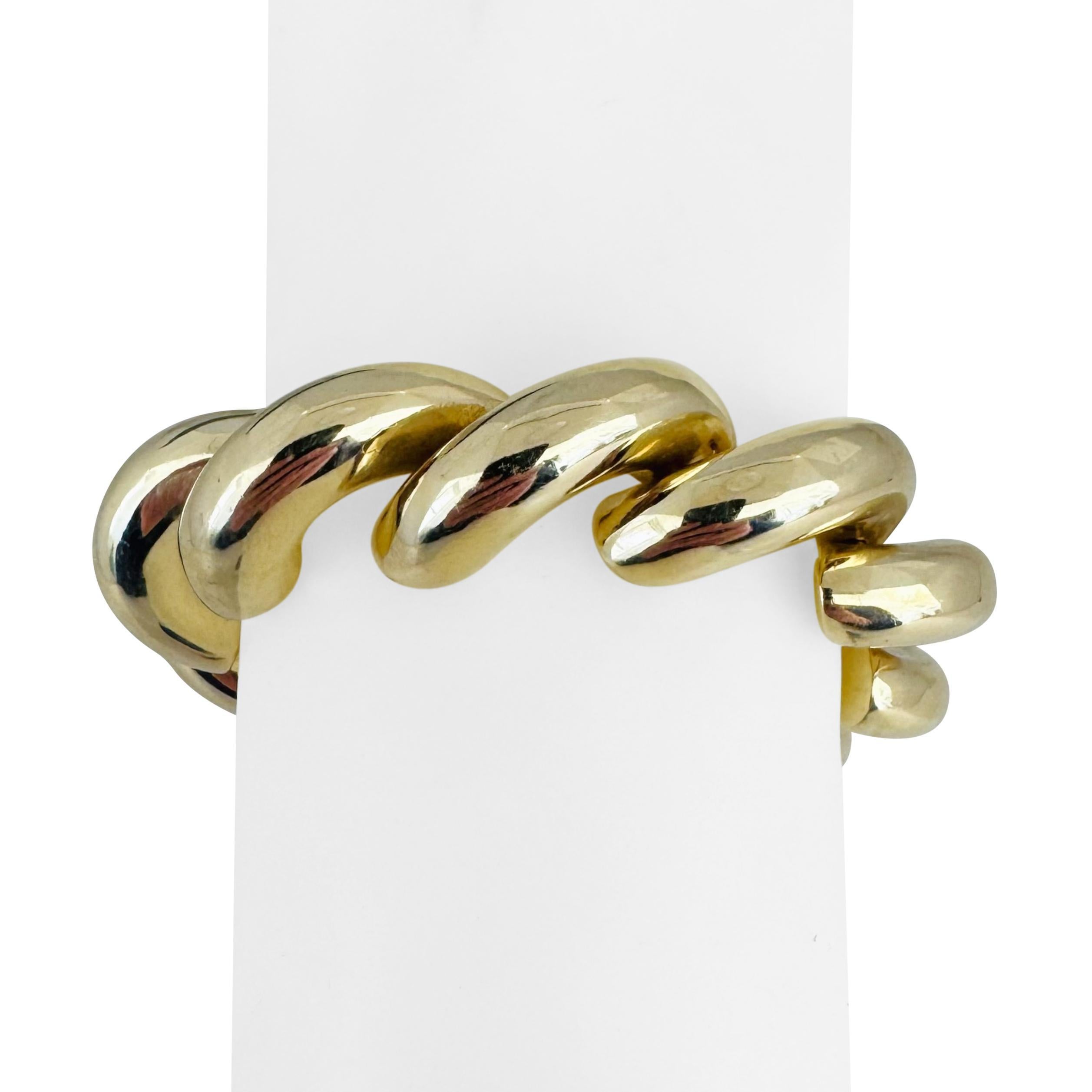 14k Yellow Gold 56g Heavy Thick 16mm San Marco Link Bracelet Italy 7.25