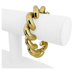 14k Yellow Gold 56g Heavy Thick 16mm San Marco Link Bracelet Italy 7.25"