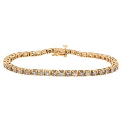 Bracciale tennis in oro giallo 14k con 5,7 carati di diamanti