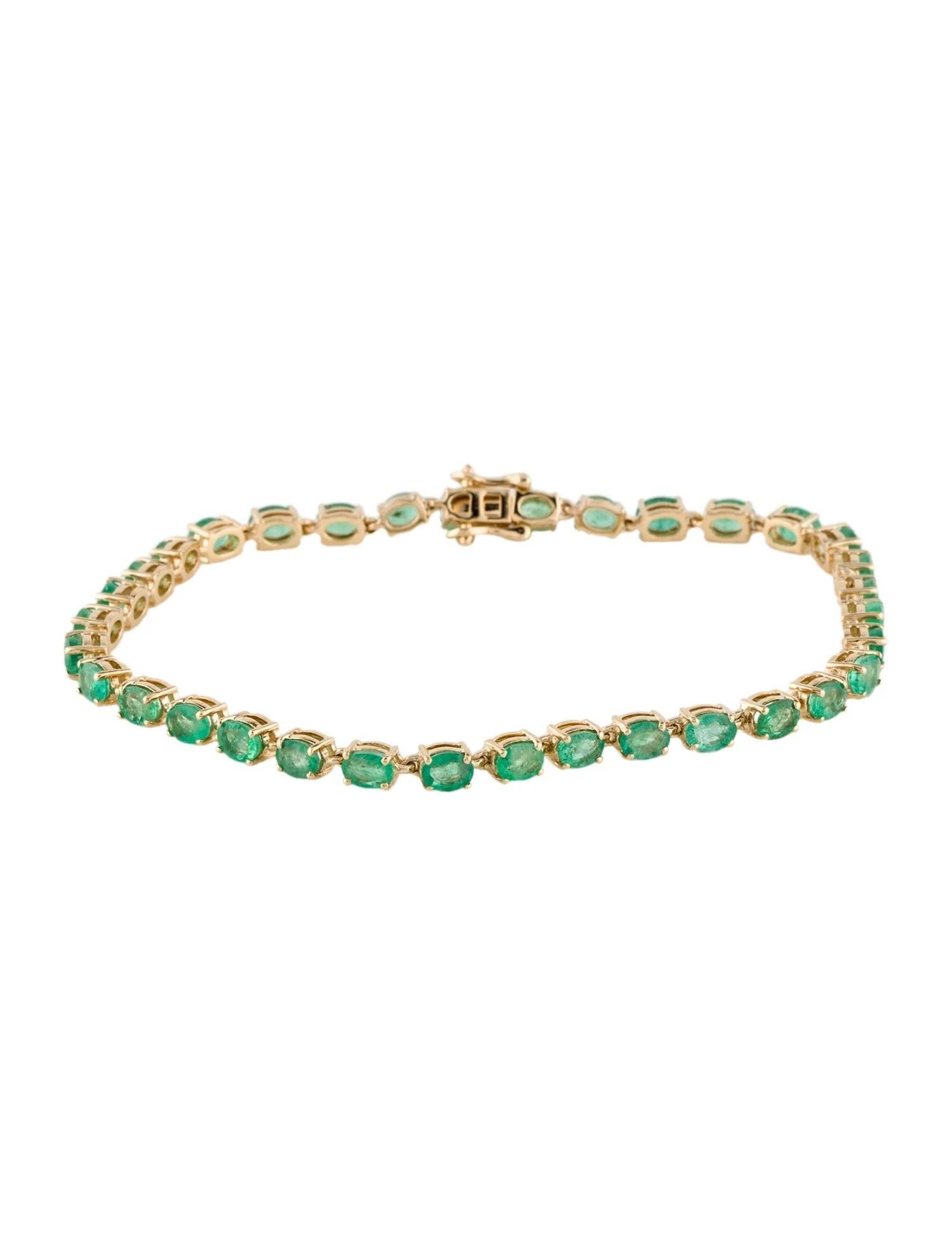 Oval Cut 14K Yellow Gold 5.80ctw Oval Modified Brilliant Emerald Link Bracelet For Sale