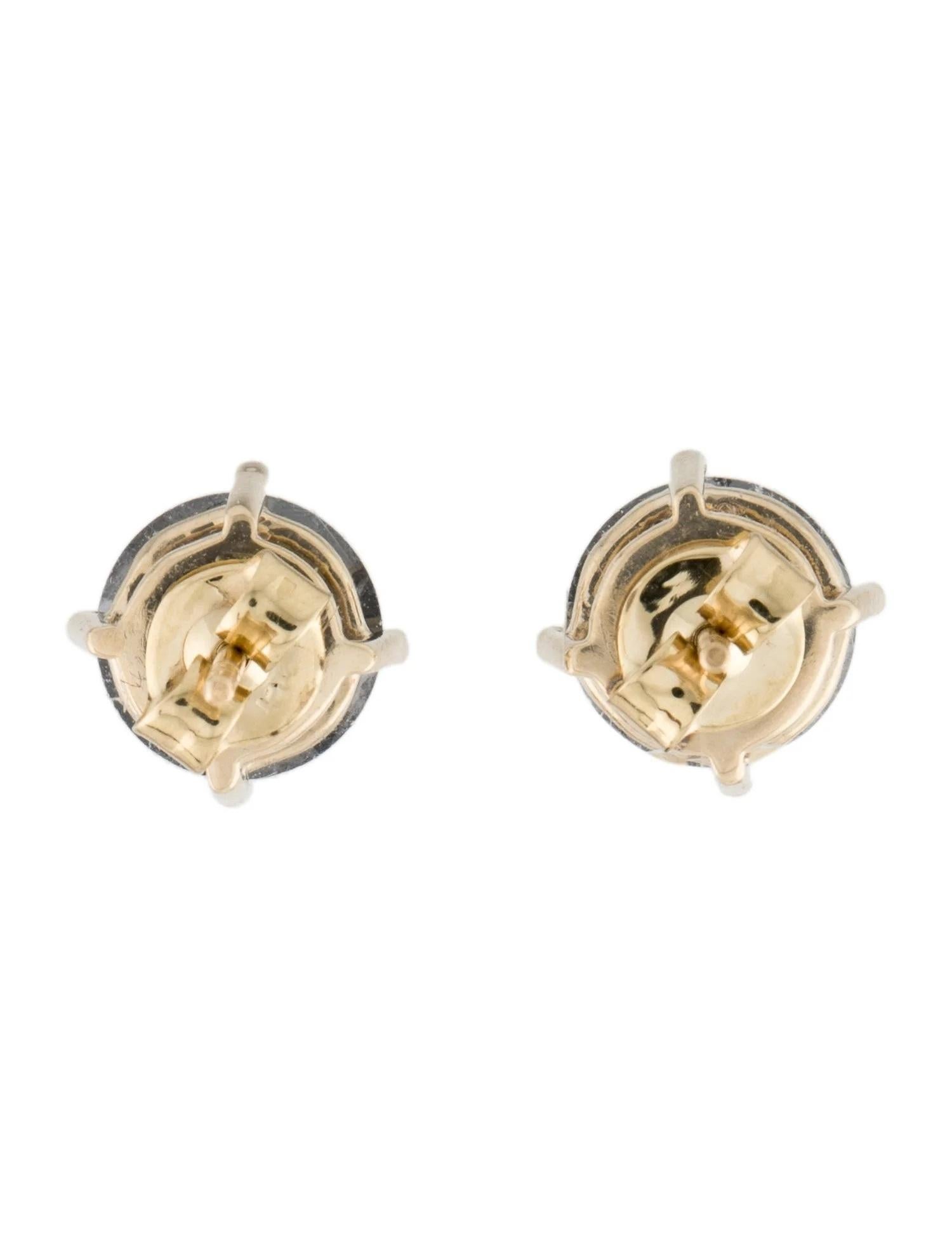 Artiste Clous d'oreilles en or jaune 14 carats avec diamants noirs de 5,83 carats en vente
