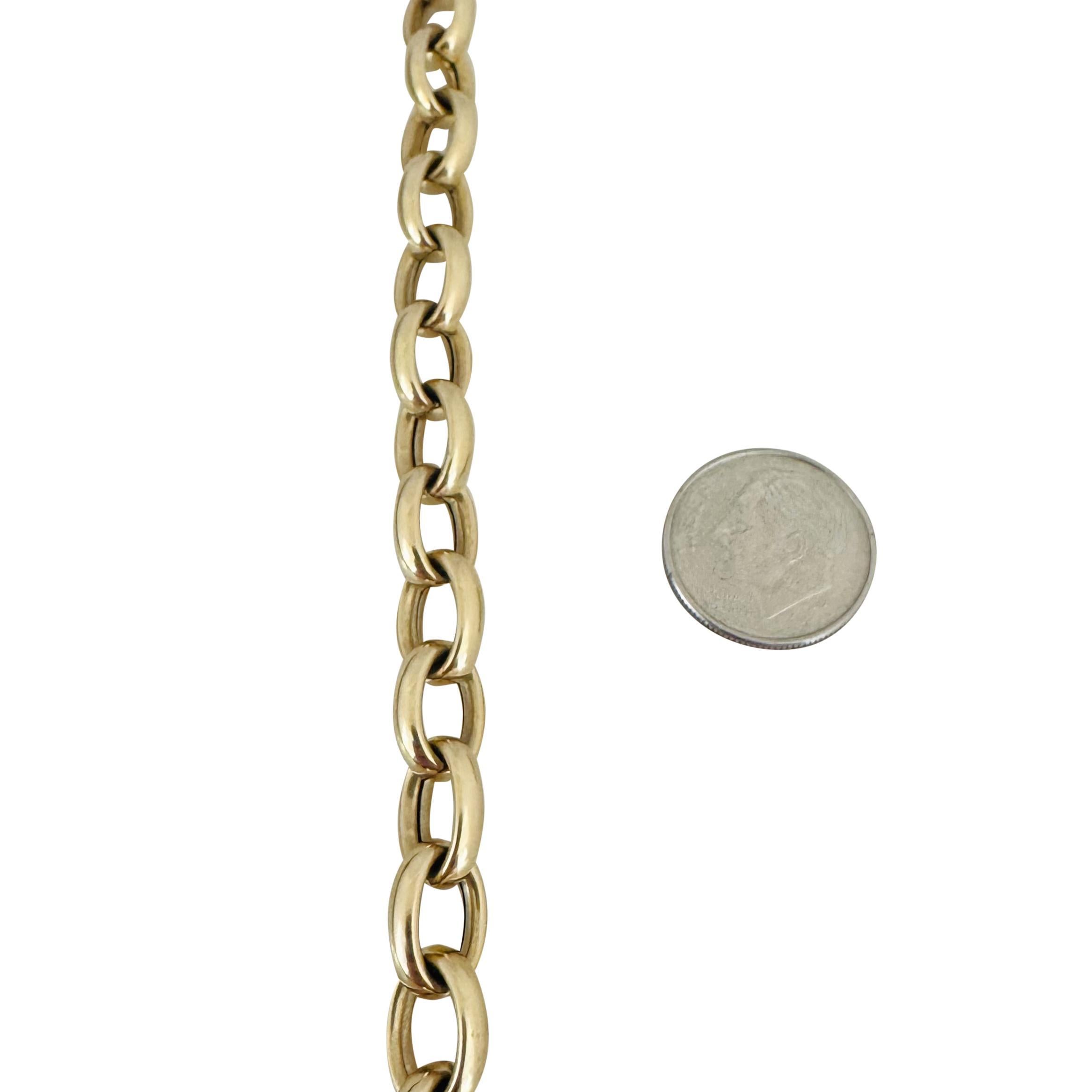 14k Gelbgold 5.8g Hohllicht 8,5 mm Oval Kabel-Gliederarmband 7,75