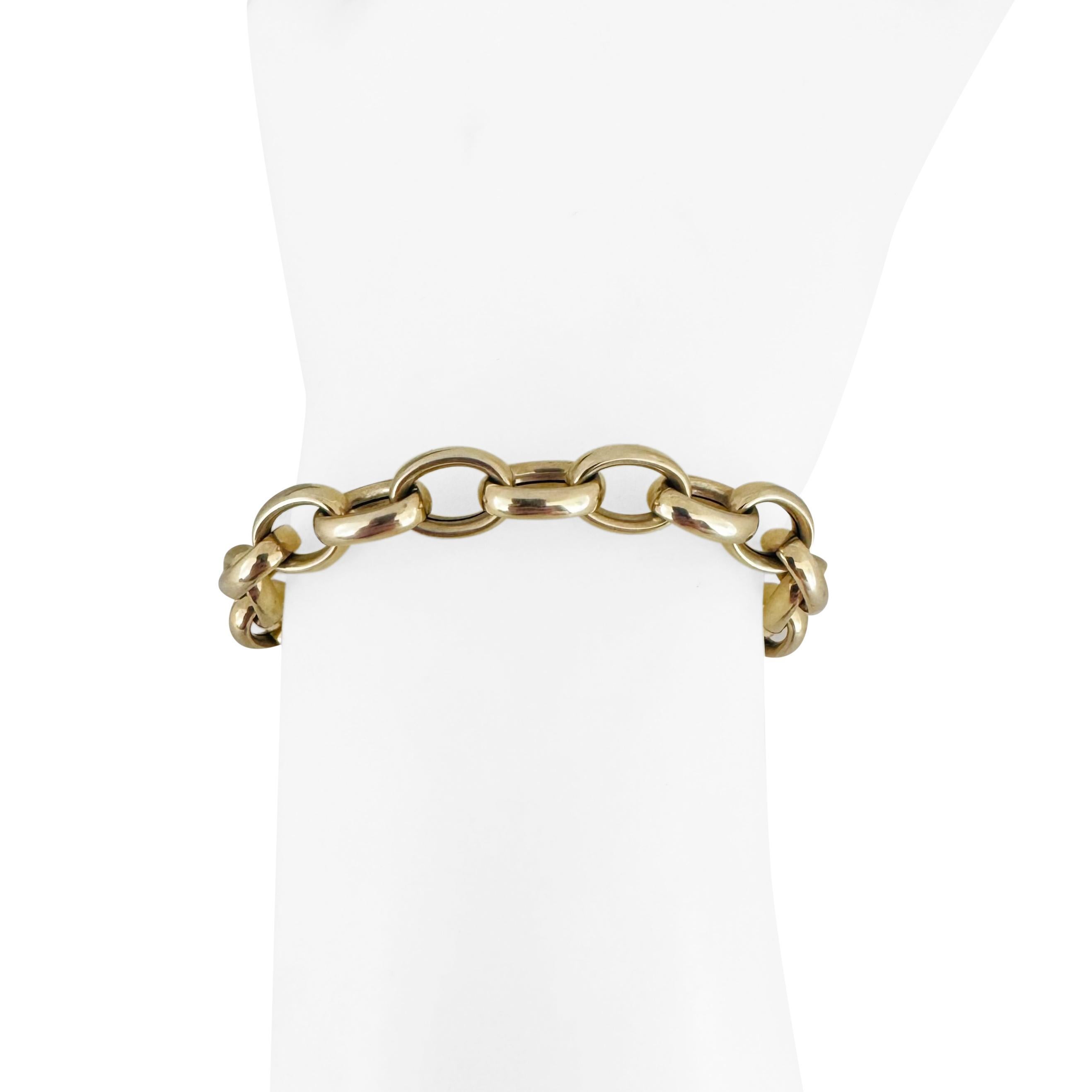 14k Gelbgold 5.8g Hohllicht 8,5 mm Oval Kabel-Gliederarmband 7,75