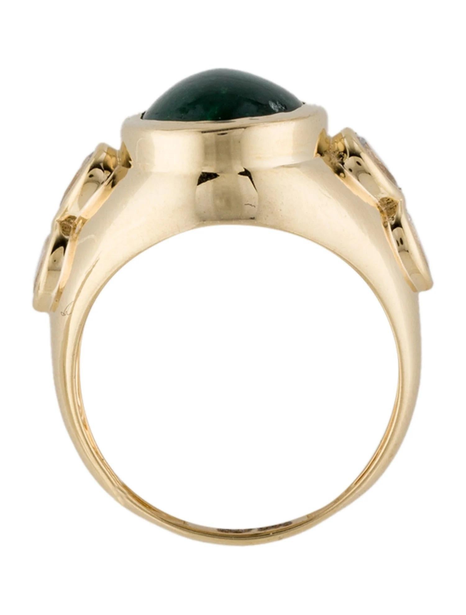 Bague cocktail en or jaune 14 carats, émeraude et saphir 5,92 carats, taille 6,75 Neuf - En vente à Holtsville, NY