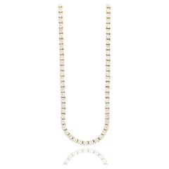 14K Gelbgold 5,99 Karat runde Diamant-Tennis-Halskette