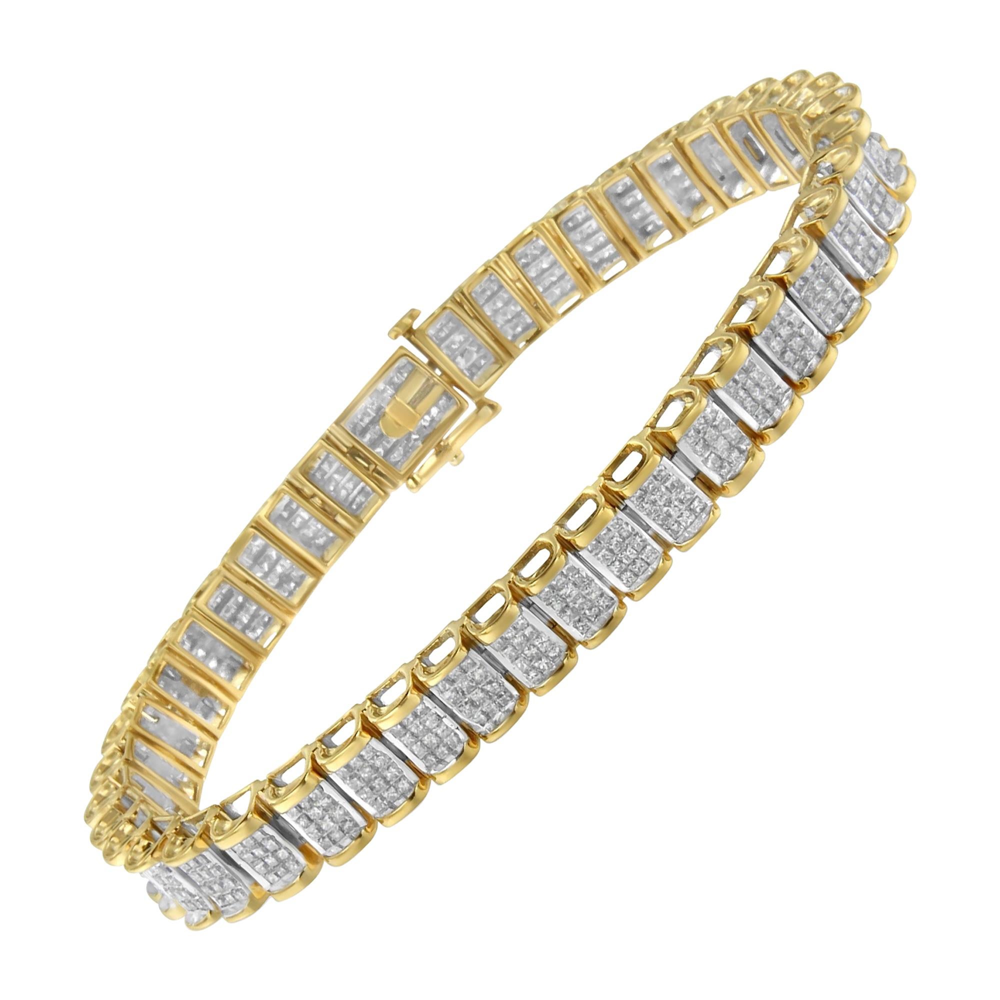 14k Yellow Gold 5ct TDW Diamond Tennis Bracelet 'H-I, SI2-I1'