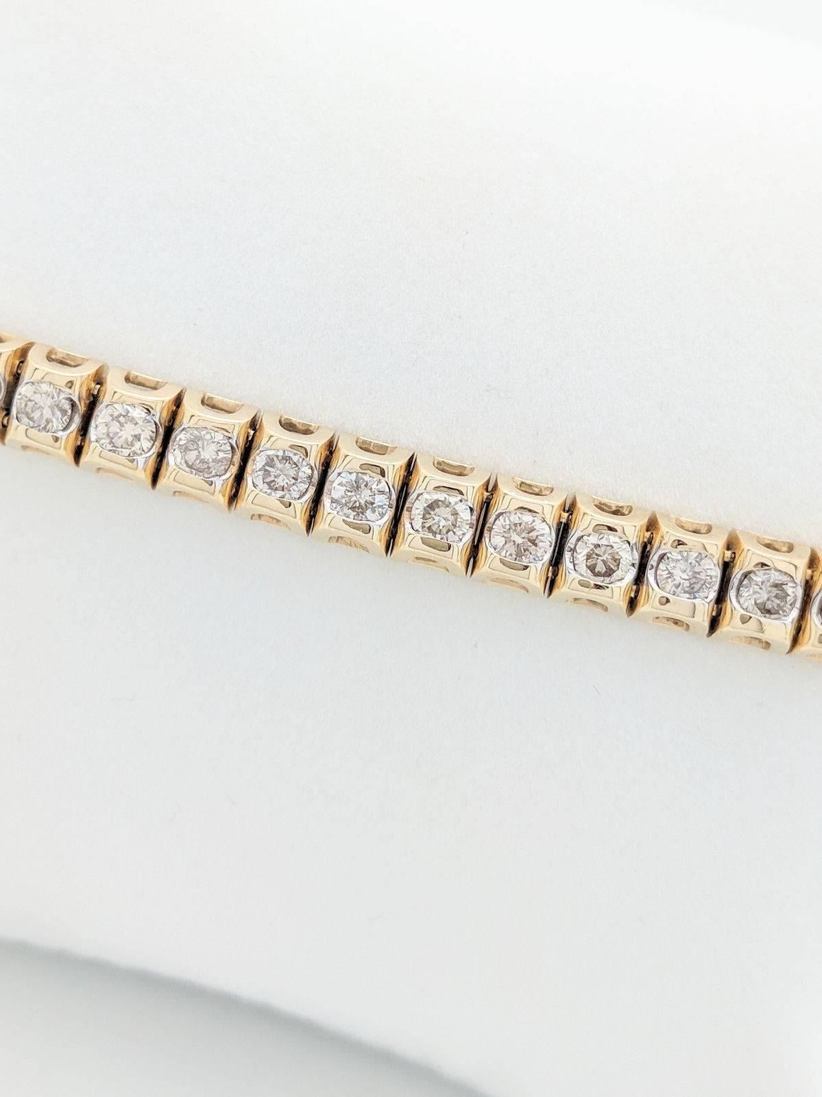 5 carat diamond tennis bracelet 14k yellow gold
