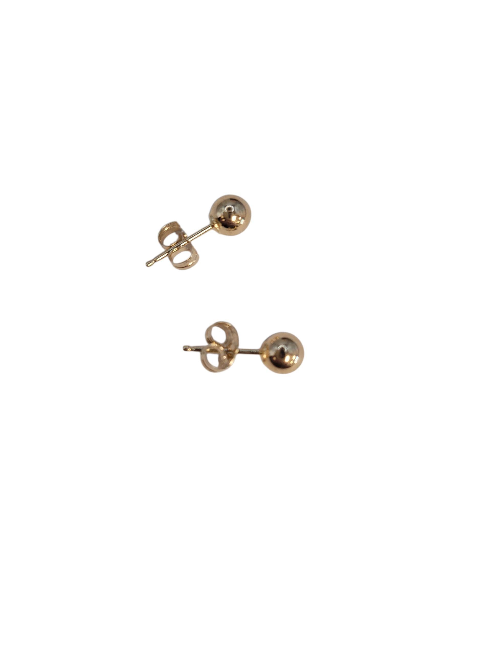 Boucles d'oreilles en or jaune 14k Ball and Ball 5mm #23215 Pour femmes en vente