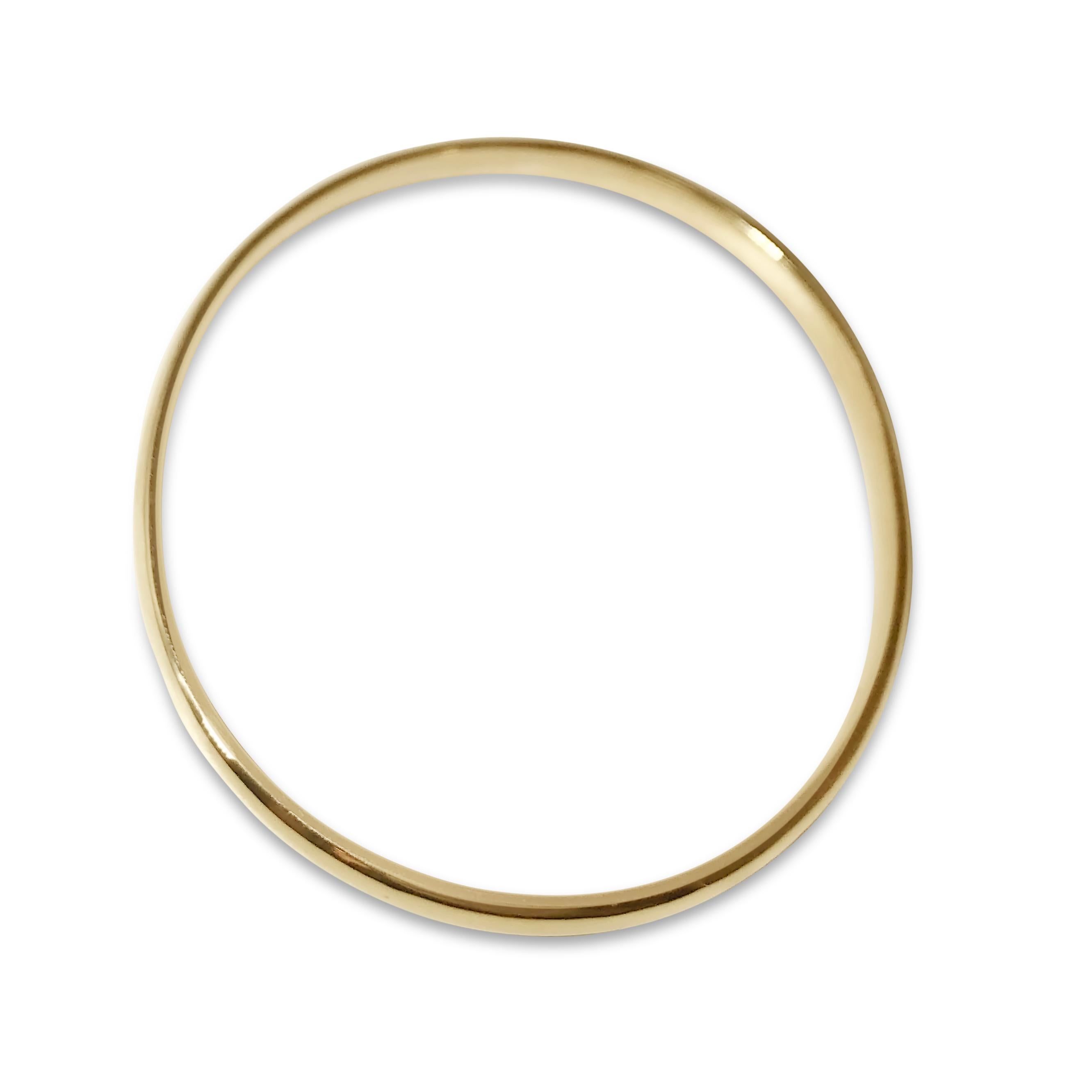 solid gold oval bangle