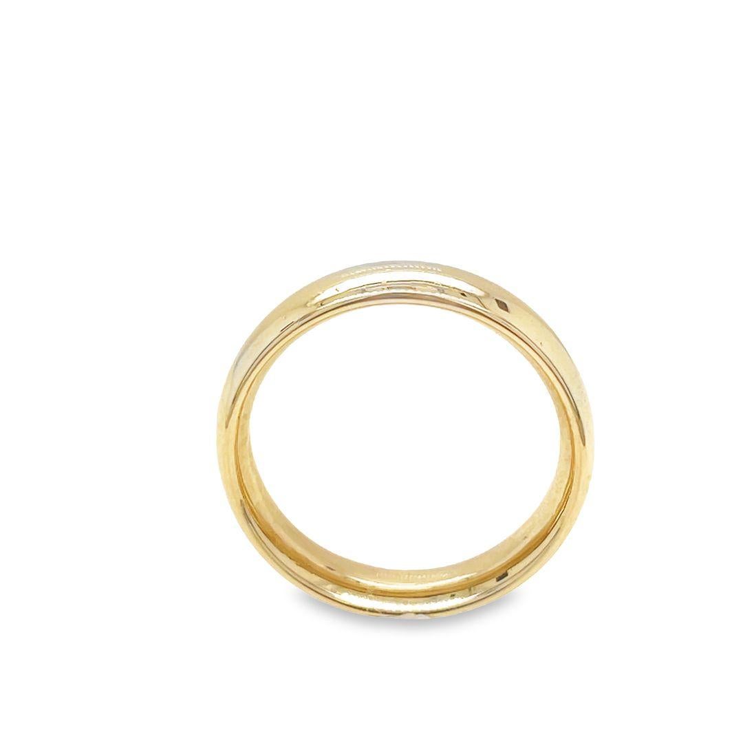 14K Yellow Gold 5mm Slightly Domed Comfort Fit Wedding Ring In Excellent Condition For Sale In beverly hills, CA