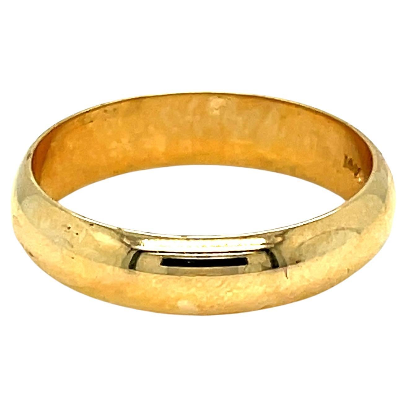 Yellow Gold Band, -2 mm 14k Gold Half Round Wedding Band High Polished