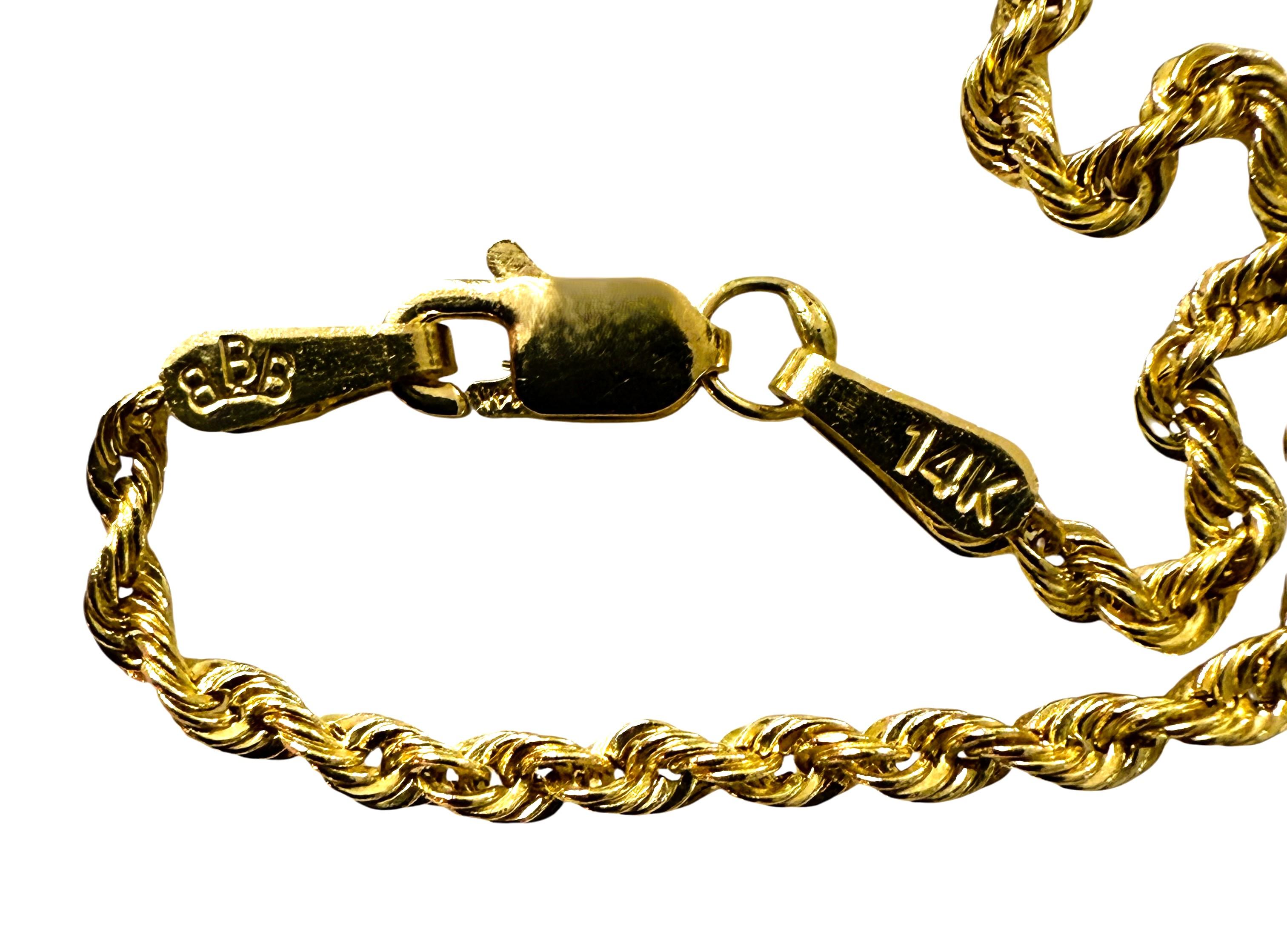 14k Gelbgold 6 Karat Citrin im Strahlenschliff & Saphir im Diamantschliff Halskette 3