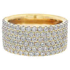 14K Gelbgold Eternity-Ring mit 6 Reihen Diamanten