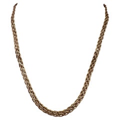 Vintage 14k Yellow Gold 6 Strand Braided "S" Chain 19" Necklace 
