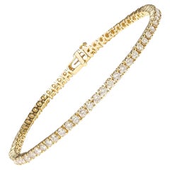 14K Yellow Gold 6.0 Cttw Classic Round Brilliant Cut Diamond Tennis Bracelet